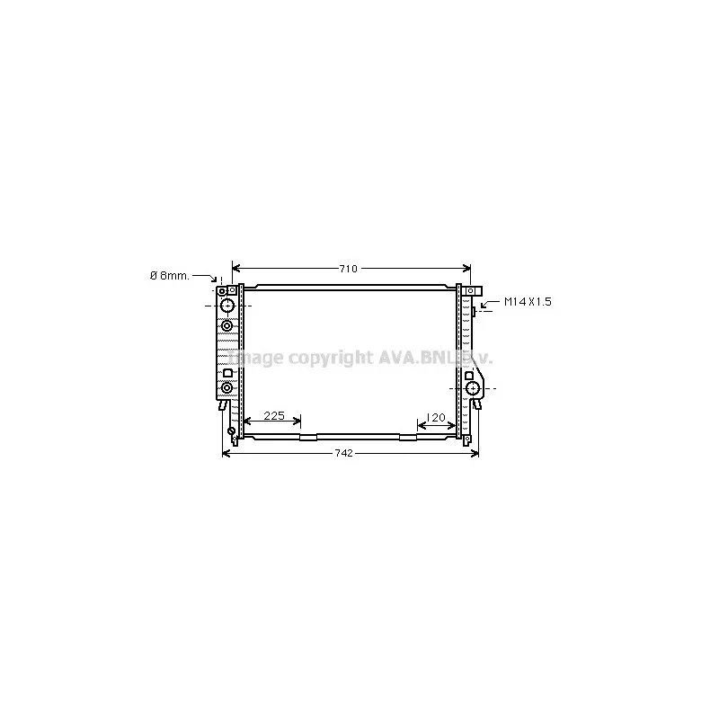 Radiateur, refroidissement du moteur AVA QUALITY COOLING BW2145