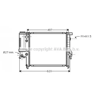 Radiateur, refroidissement du moteur AVA QUALITY COOLING BW2146