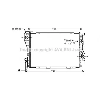 Radiateur, refroidissement du moteur AVA QUALITY COOLING BW2176