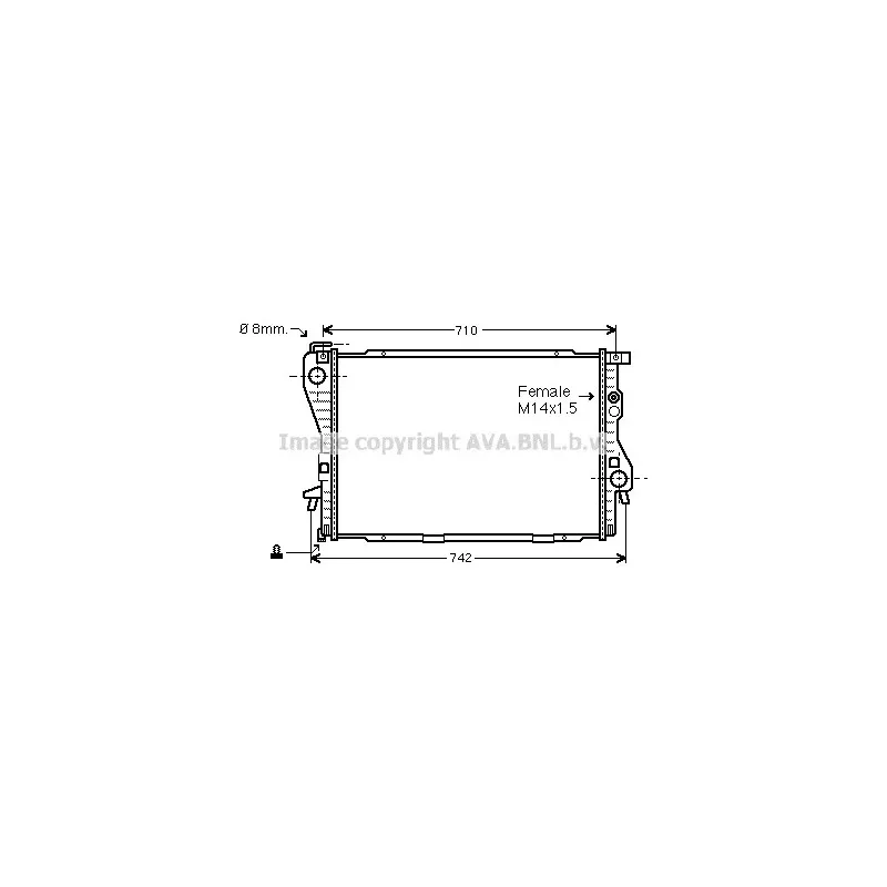 Radiateur, refroidissement du moteur AVA QUALITY COOLING BW2176