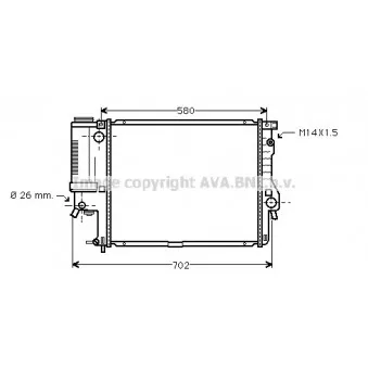 Radiateur, refroidissement du moteur AVA QUALITY COOLING BW2186
