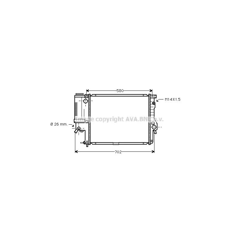 Radiateur, refroidissement du moteur AVA QUALITY COOLING BW2186