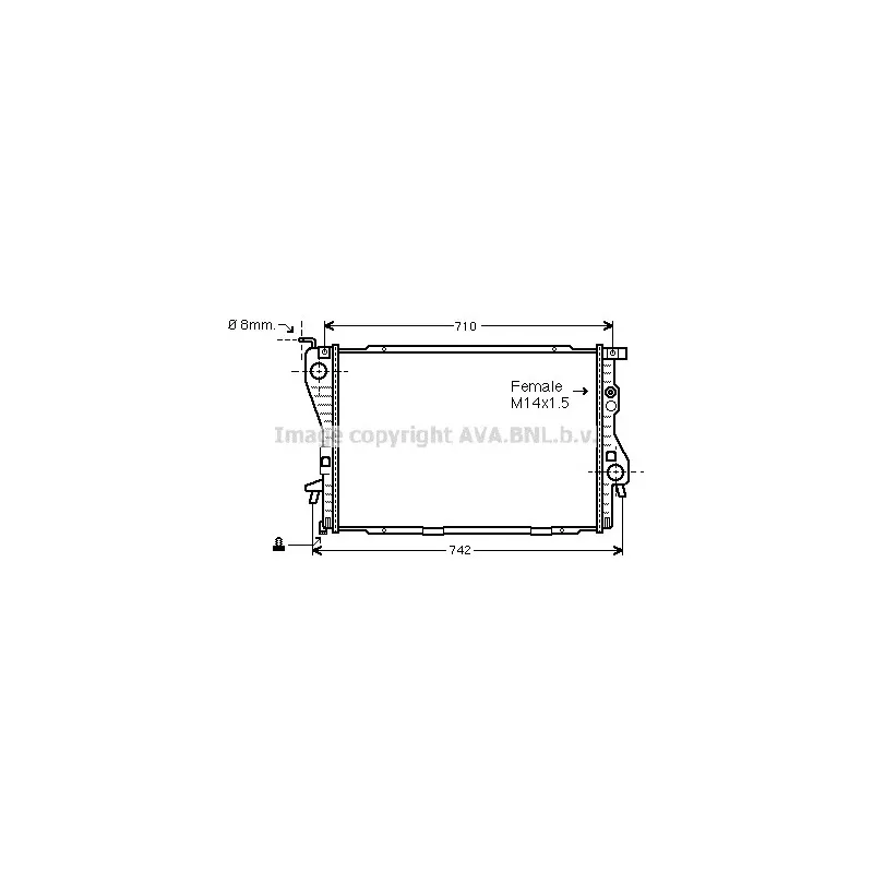 Radiateur, refroidissement du moteur AVA QUALITY COOLING BW2202