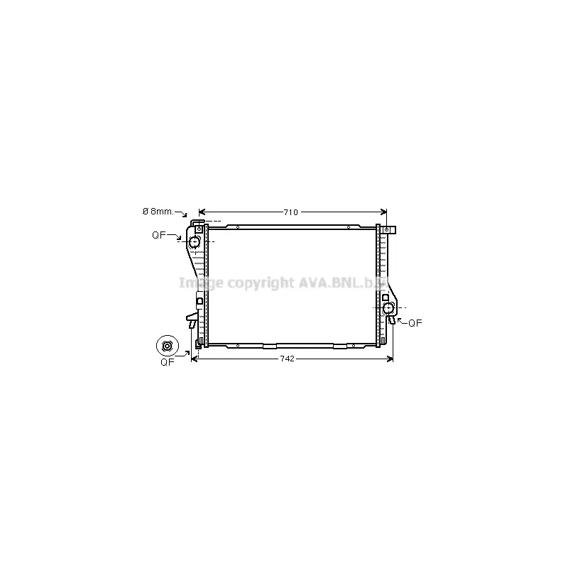 Radiateur, refroidissement du moteur AVA QUALITY COOLING BW2300