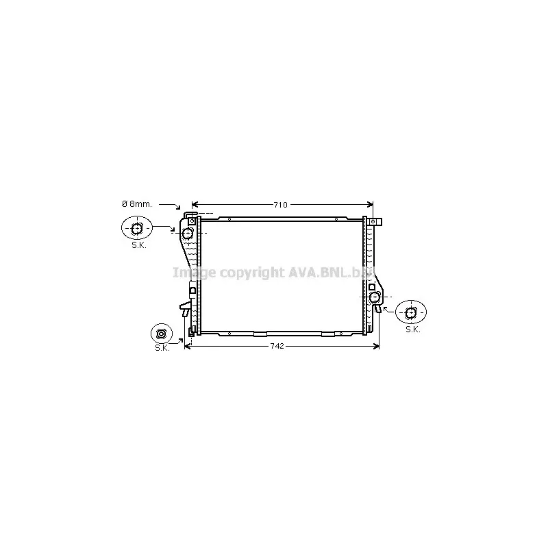Radiateur, refroidissement du moteur AVA QUALITY COOLING BW2301