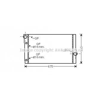 Radiateur, refroidissement du moteur AVA QUALITY COOLING BW2410