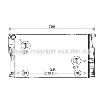 Radiateur, refroidissement du moteur AVA QUALITY COOLING BW2447