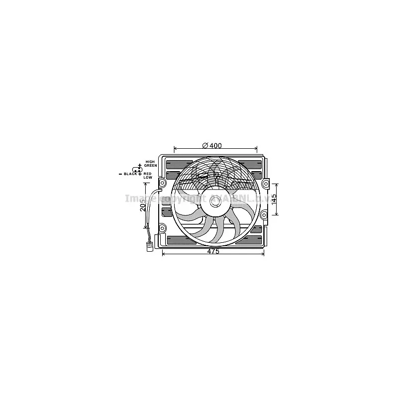 Ventilateur, refroidissement du moteur AVA QUALITY COOLING BW7512