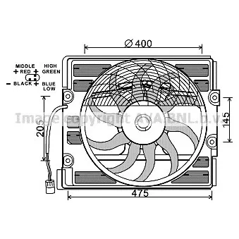 Ventilateur, refroidissement du moteur AVA QUALITY COOLING BW7527