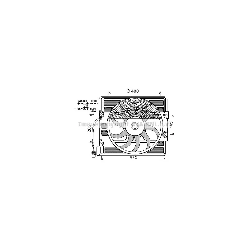 Ventilateur, refroidissement du moteur AVA QUALITY COOLING BW7527
