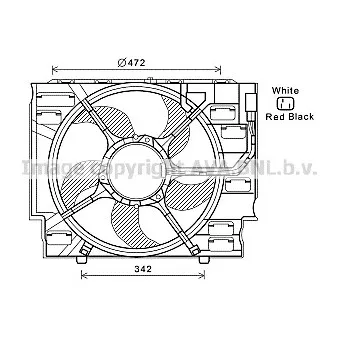 Ventilateur, refroidissement du moteur AVA QUALITY COOLING BW7536