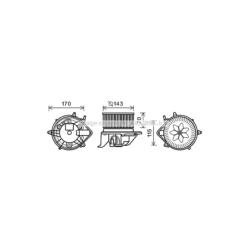 Moteur électrique, pulseur d'air habitacle AVA QUALITY COOLING BW8460