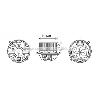 Moteur électrique, pulseur d'air habitacle AVA QUALITY COOLING BW8462