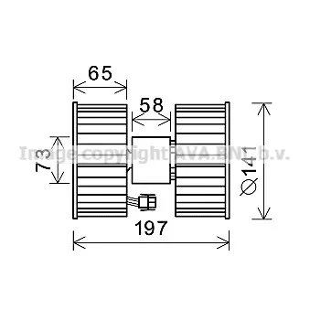 Moteur électrique, pulseur d'air habitacle AVA QUALITY COOLING BW8483