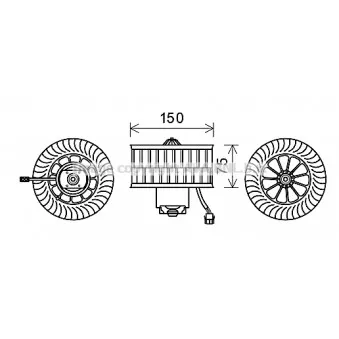 Moteur électrique, pulseur d'air habitacle AVA QUALITY COOLING BW8485