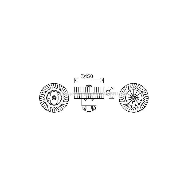 Moteur électrique, pulseur d'air habitacle AVA QUALITY COOLING BW8488