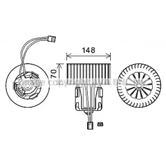 Moteur électrique, pulseur d'air habitacle AVA QUALITY COOLING BW8539