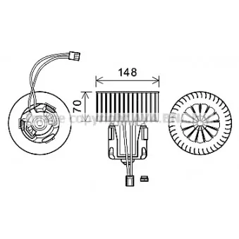Moteur électrique, pulseur d'air habitacle AVA QUALITY COOLING BW8540