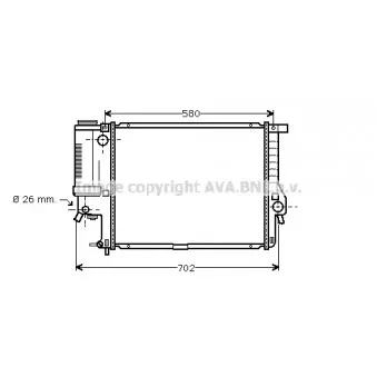Radiateur, refroidissement du moteur AVA QUALITY COOLING