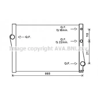 Radiateur, refroidissement du moteur AVA QUALITY COOLING BWA2471