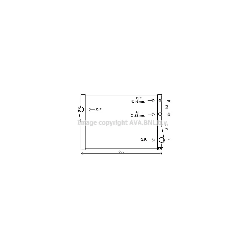 Radiateur, refroidissement du moteur AVA QUALITY COOLING BWA2471