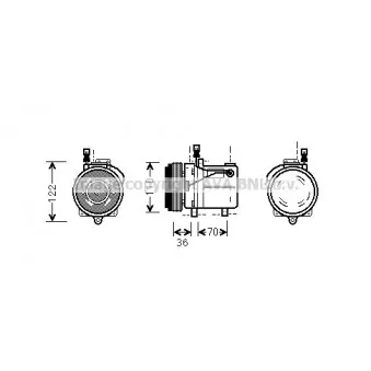 Compresseur, climatisation AVA QUALITY COOLING BWAK060