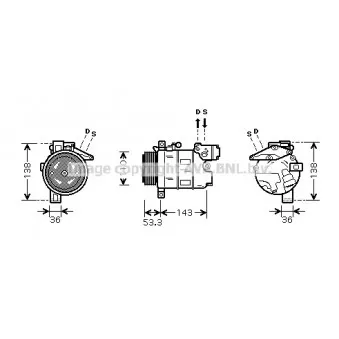 Compresseur, climatisation AVA QUALITY COOLING BWAK321
