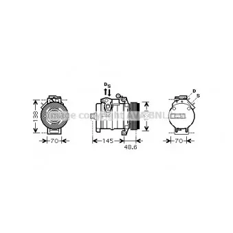 Compresseur, climatisation AVA QUALITY COOLING BWAK345