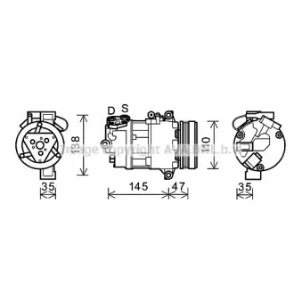 Compresseur, climatisation AVA QUALITY COOLING BWAK395