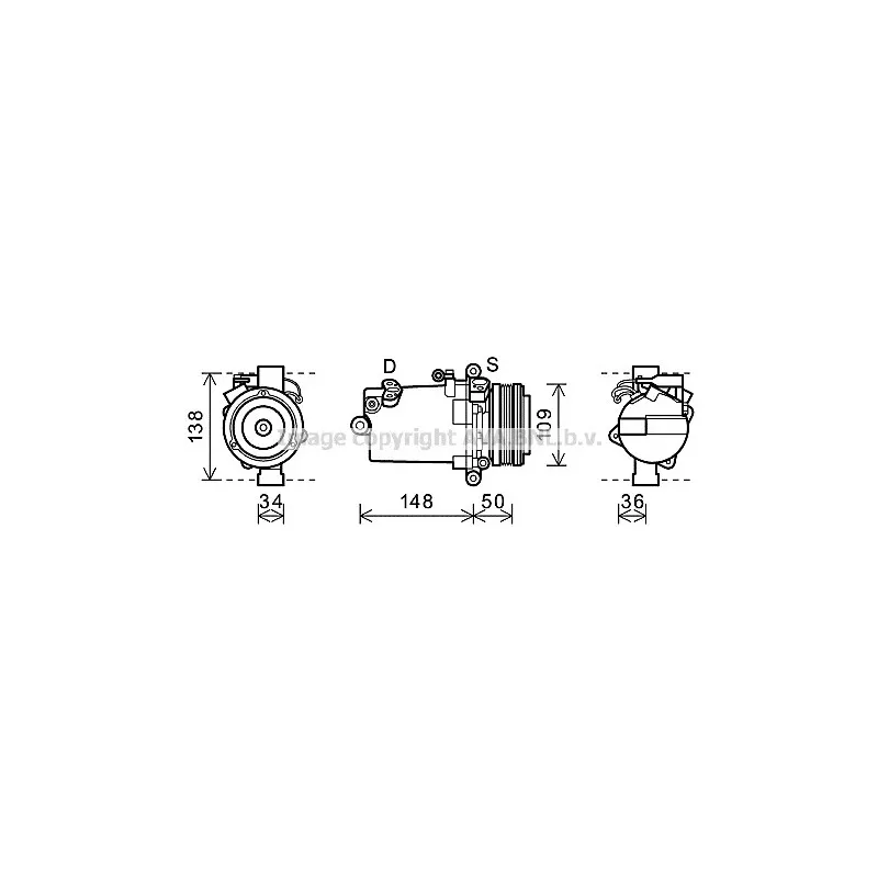 Compresseur, climatisation AVA QUALITY COOLING BWAK408