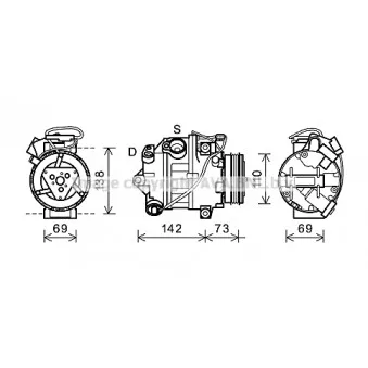 Compresseur, climatisation AVA QUALITY COOLING BWAK452