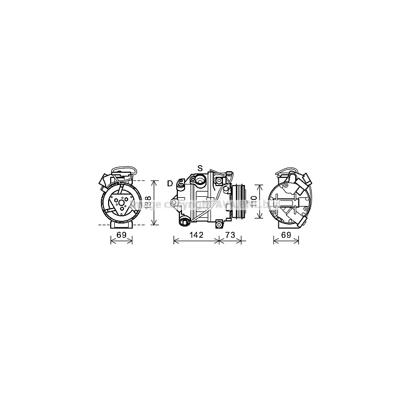 Compresseur, climatisation AVA QUALITY COOLING BWAK452