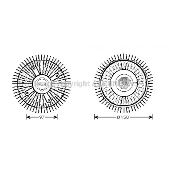 Embrayage, ventilateur de radiateur AVA QUALITY COOLING