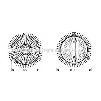 Embrayage, ventilateur de radiateur AVA QUALITY COOLING BWC327