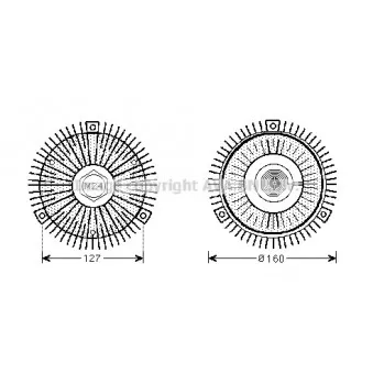 Embrayage, ventilateur de radiateur AVA QUALITY COOLING BWC353
