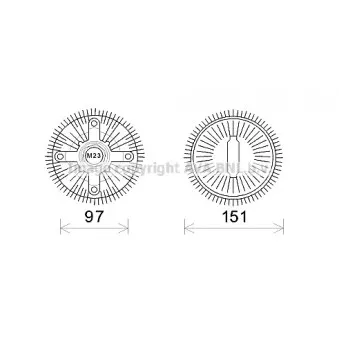 Embrayage, ventilateur de radiateur AVA QUALITY COOLING BWC392
