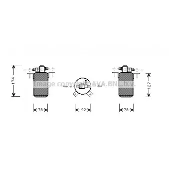 Filtre déshydratant, climatisation AVA QUALITY COOLING BWD021
