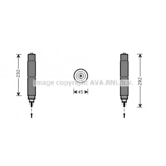 Filtre déshydratant, climatisation AVA QUALITY COOLING BWD078