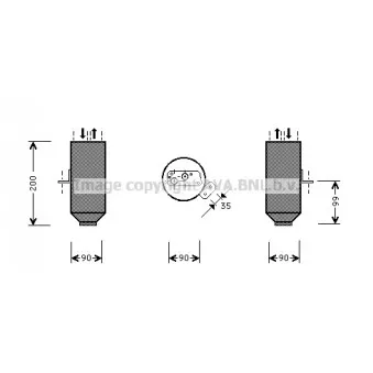 Filtre déshydratant, climatisation AVA QUALITY COOLING BWD217