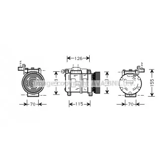 Compresseur, climatisation AVA QUALITY COOLING BWK040