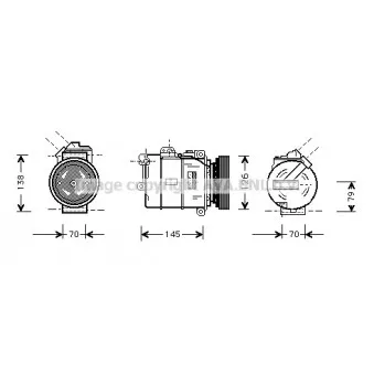 Compresseur, climatisation AVA QUALITY COOLING BWK064