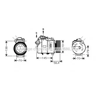 Compresseur, climatisation AVA QUALITY COOLING BWK330