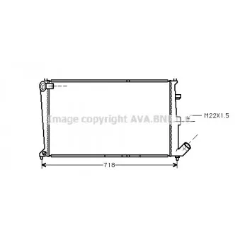 Radiateur, refroidissement du moteur AVA QUALITY COOLING CN2017