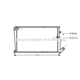 Radiateur, refroidissement du moteur AVA QUALITY COOLING CN2018