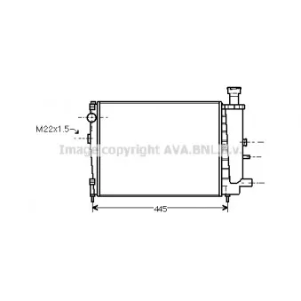 Radiateur, refroidissement du moteur AVA QUALITY COOLING CN2027