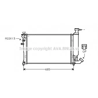 Radiateur, refroidissement du moteur AVA QUALITY COOLING CN2044