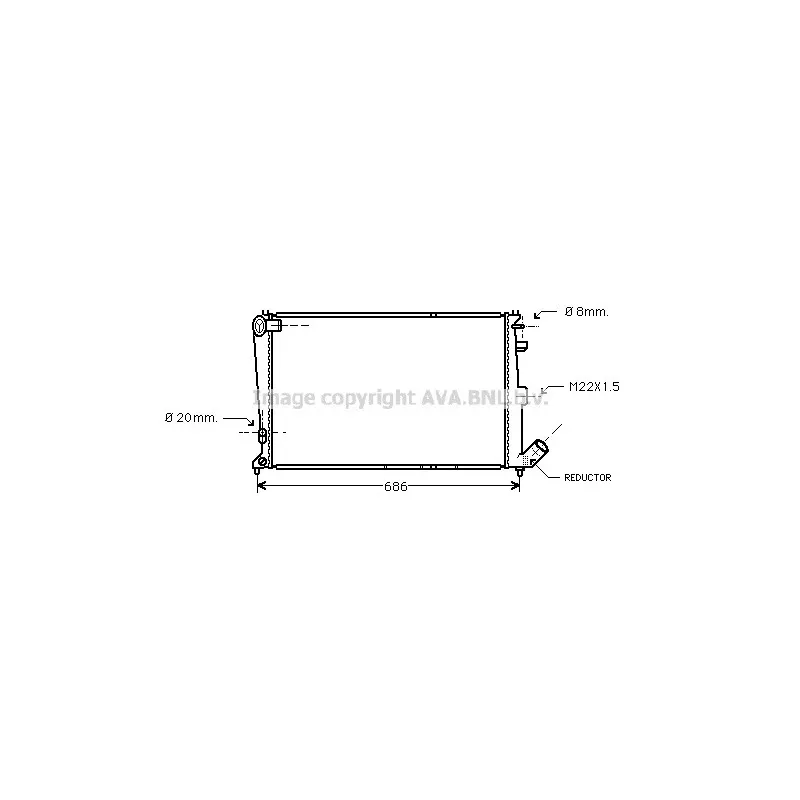 Radiateur, refroidissement du moteur AVA QUALITY COOLING CN2064