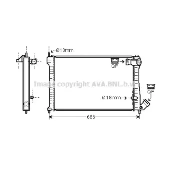 Radiateur, refroidissement du moteur AVA QUALITY COOLING CN2101