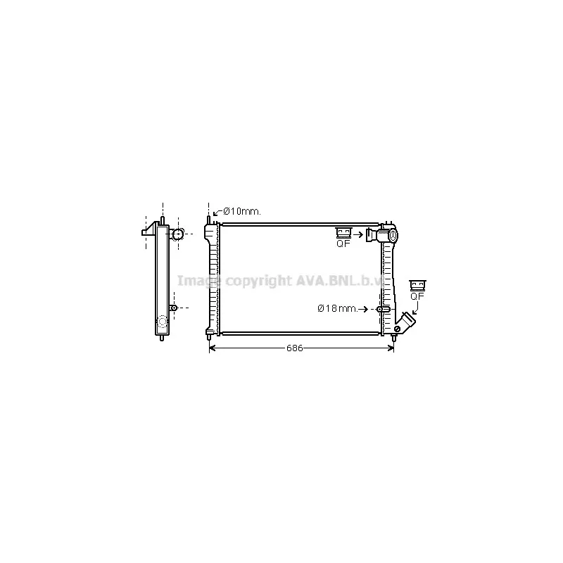 Radiateur, refroidissement du moteur AVA QUALITY COOLING CN2101