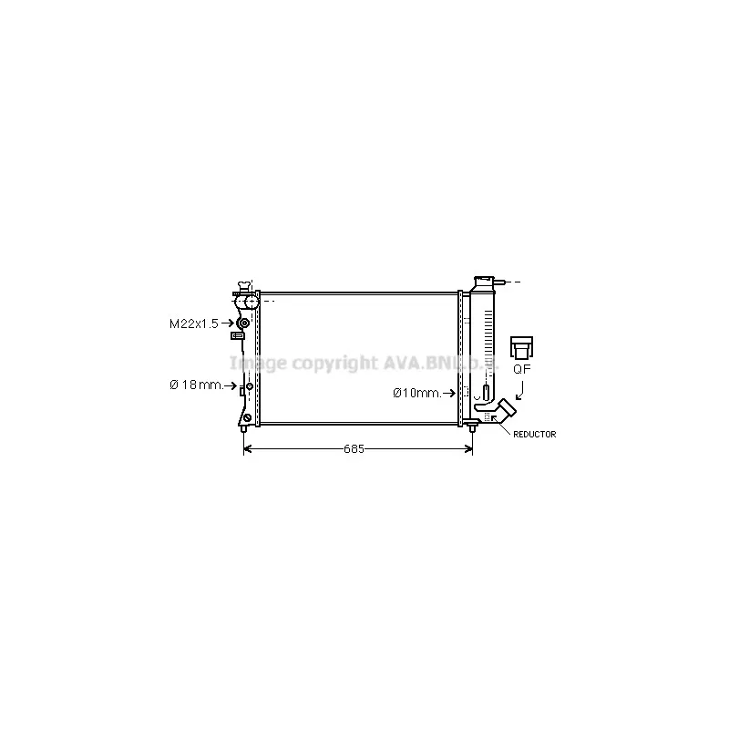 Radiateur, refroidissement du moteur AVA QUALITY COOLING CN2113